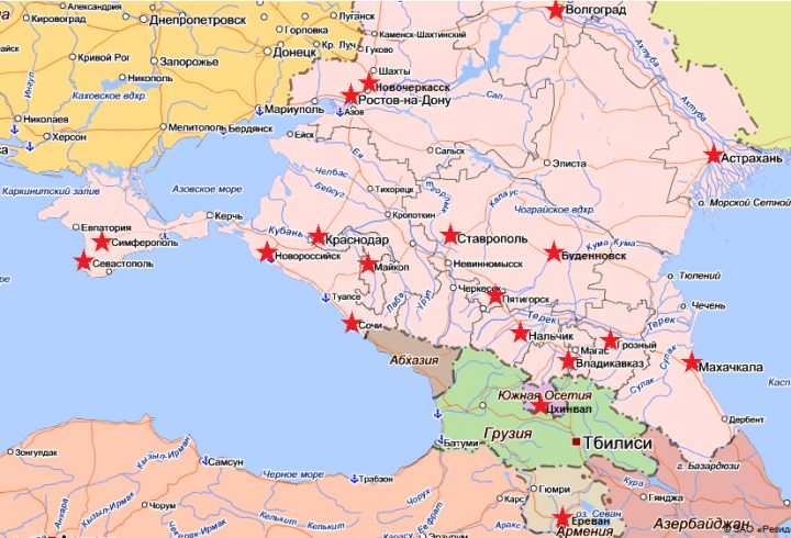 Карта гарнизонных военных судов, подведомственных СК ОВС